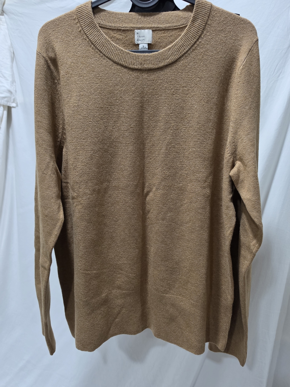 a new day Women's Camel/Tan Crewneck Sweater - Light Tan